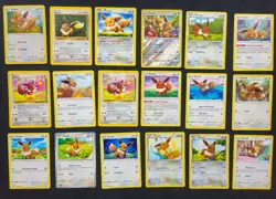 18x Eevee Pokemon Card Bundle | From WOTC 1999 - 2024 | Lightly Played NO Dupes - Image 1
