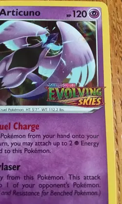 Galarian Articuno SWSH123 Holo Prerelease Promo Pokemon Card Evolving Skies - Image 2