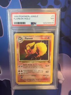 1999 Pokemon Jungle Flareon Holo Rare Card 3/64 PSA 7 - Image 3
