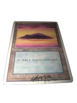 Magic The Gathering 4th Edition Island Artist Signed By Mark Poole NM - Image 1