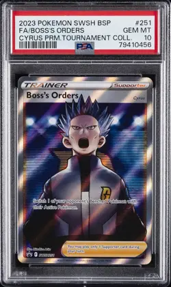 2023 POKEMON SWSH BLACK STAR PROMO #251 FULL ART/BOSS'S ORDERS PSA 10 - Image 1
