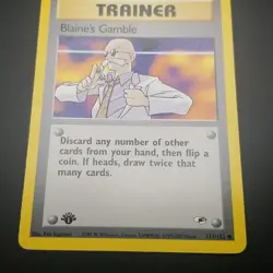 BLAINES GAMBLE 121/132 - 1ST EDITION Gym Heroes VINTAGE WOTC POKEMON CARD - NM - Image 3