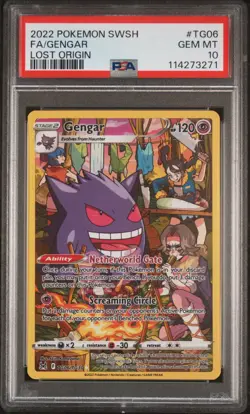 2022 POKEMON SWORD & SHIELD LOST ORIGIN #TG06 FULL ART/GENGAR PSA 10 - Image 1