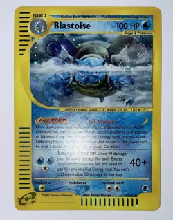 Blastoise Expedition Holo Rare NM+ SWIRL Pokemon 4/165 Vintage Nintendo - Image 2