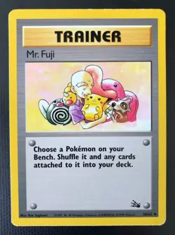1999 Pokemon TCG Mr.Fuji Trainer 58/62 Fossil Set Regular Unlimited Uncommon - Image 1