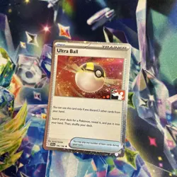 Ultra Ball 196/198 Pokemon Play! Prize Pack Series 3 Cosmo Holo Pack Fresh Stamp - Image 1