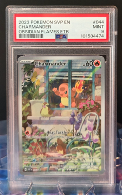 2023 POKEMON SVP EN CHARMANDER OBSIDIAN FLAMES ETB #044 GRADED PSA MINT 9 - Image 1
