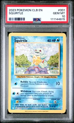2023 POKEMON CLB-CLASSIC BLASTOISE & SUICUNE EX DECK #001 SQUIRTLE PSA 10 - Image 1