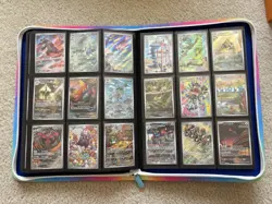 Nearly Complete Set Of Pokemon TCG SV4 Paradox Rift In VaultX Binder - Image 1