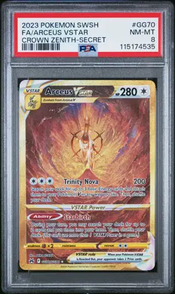 2023 POKEMON SWORD & SHIELD CROWN ZENITH SECRET FULL ART/ARCEUS VSTAR PSA 8 - Image 1