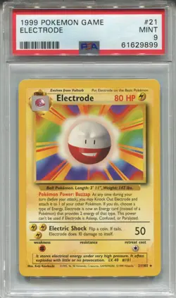 Pokemon [Wizards Of The Coast] Base Set Card #21 Electrode PSA 9 - Image 1