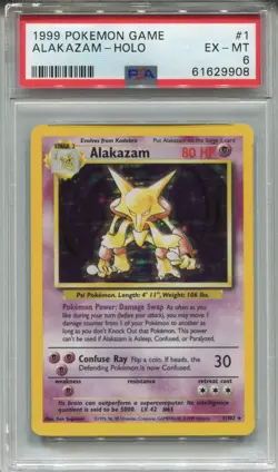 Pokemon [Wizards Of The Coast] Base Set Card #1 Alakazam Holo PSA 6 - Image 1