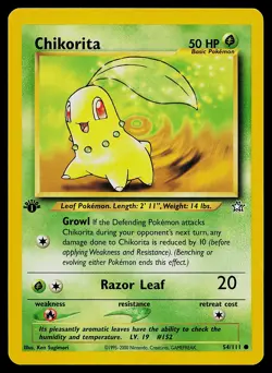 Pokemon Card - Chikorita 1st Edition Neo Genesis 54/111 Common - Image 1