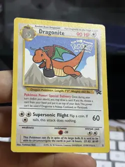 #2 Dragonite 5 1999 WB Movie Black Star Promo Rare WOTC Nintendo Pokemon Card - Image 4