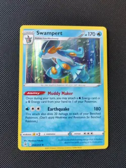 Swampert 064/264 Holo Rare Fusion Strike Pokemon TCG card Sword & Shield SWSH - Image 1