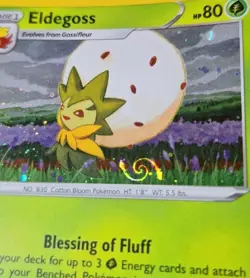 Pokemon Eldegoss Swirl Holo Promo Card HD Galaxy Full Swirl - Image 1