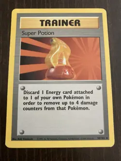 Super Potion 90/102 Base Set Rare Vintage 1999 Pokemon Card - Image 1