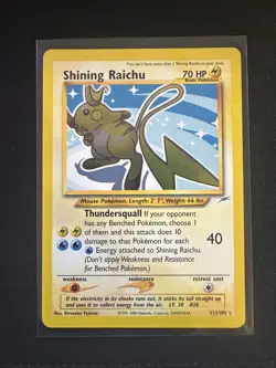 Shining Raichu 111/105 - Neo Destiny. Secret Rare Holo Pokemon Card 1995-2000 - Image 1
