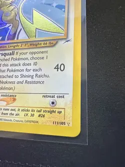 Shining Raichu 111/105 - Neo Destiny. Secret Rare Holo Pokemon Card 1995-2000 - Image 4