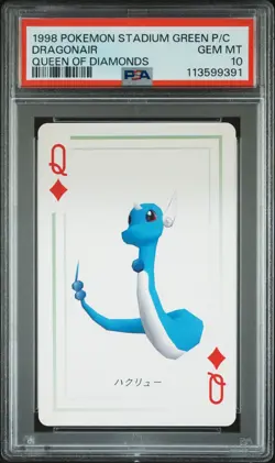 1998 POKEMON STADIUM GREEN VERSION PLAYING CARDS DRAGONAIR PSA 10 - Image 1