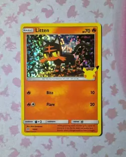Pokemon Card Litten 15/25 McDonalds 25th Anniversary 2021 Promo Holo Lp - Image 1