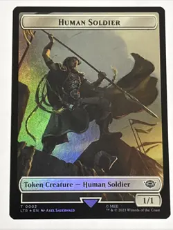 MTG Lord of the Rings Human Soldier/Food Token Foil 0002/0009 NM - Image 1
