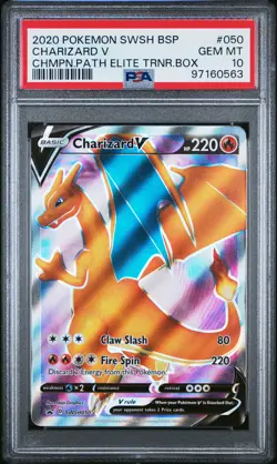 2020 POKEMON SWSH BLACK STAR PROMO #050 CHARIZARD V PSA 10 - Image 1