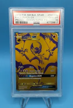 2019 Pokemon SM Black Star Promo SM103a Lunala GX Hidden Fates PSA 10 - Image 1