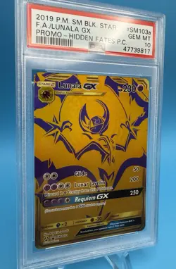 2019 Pokemon SM Black Star Promo SM103a Lunala GX Hidden Fates PSA 10 - Image 3