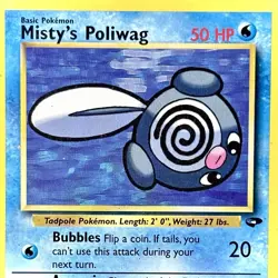 Misty's Poliwag - Pokemon TCG - Gym Challenge - 89/132 - COMMON ~ MP - Image 1