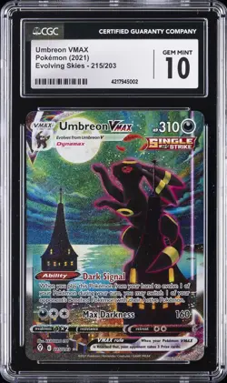2021 POKEMON EVOLVING SKIES ALTERNATE ART UMBREON VMAX CGC 10 - Image 1