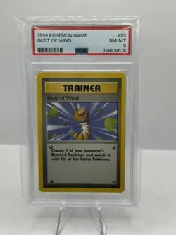1999 Pokemon Game 93/102 Gust of Wind Trainer PSA 8 - Image 1
