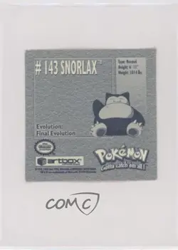 Snorlax Artbox Pokemon Stickers Series 1 #143 1999 - Image 2