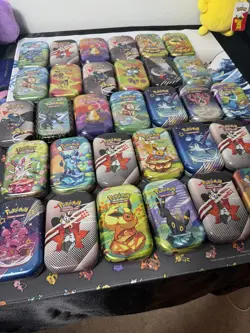 Pokemon TCG HUGE MINI TIN LOT - 31 Mini Tins - Prismatic,151(ALL EMPTY NO PACKS) - Image 1