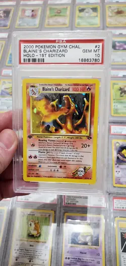 PSA 10 Pokemon 1st Edition Holo Blaine's Charizard 🔥 2/132 GEM MINT 💎 RARE! - Image 1