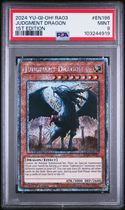 2024 YU-GI-OH! RA03-QUARTER CENTURY BONANZA 1ST ED #EN196 JUDGMENT DRAGON PSA 9 - Image 1