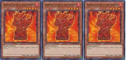 * 3X BARRIER STATUE OF THE INFERNO 3X * MINT 1ST EDITION RARE MAGO-EN113 YUGIOH! - Image 1