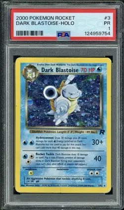 PSA 1 Dark Blastoise Team Rocket 3/62 Holo Pokemon Card POOR - Image 1