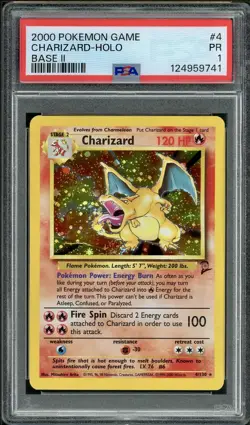 PSA 1 Charizard Base Set 2 4/130 Holo 2000 Pokemon Card POOR - Image 1