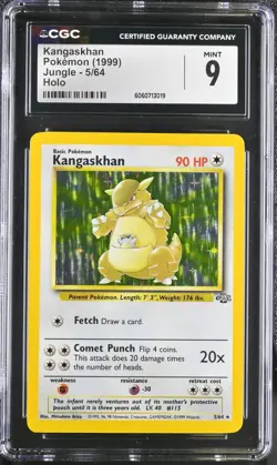 CGC 9 MINT Kangaskhan Jungle 5/64 Holo 1999 Pokemon Card psa - Image 1