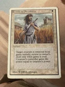 Unlimited UN 2ED Swords to Plowshares English MTG Old School Plaid Card - Image 1
