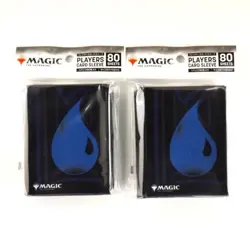 MTG Card Sleeves Mana Minimalist Blue Symbol 2 Pack Used - Image 1