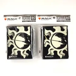 MTG Card Sleeves Mana Minimalist White Symbol 2 Pack New - Image 1