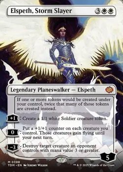Elspeth Storm Slayer Borderless English MTG Card White Used - Image 1