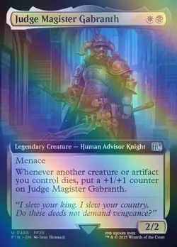 Judge Magister Gabranth MTG Gold English FOIL Extended Art Card - Image 1