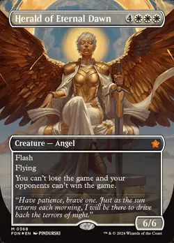 MTG Herald of Eternal Dawn English Foil White Foundation Card Used - Image 1