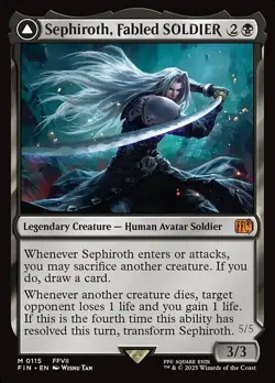 MTG Sephiroth Fabled SOLDIER Black English Final Fantasy Card - Image 1