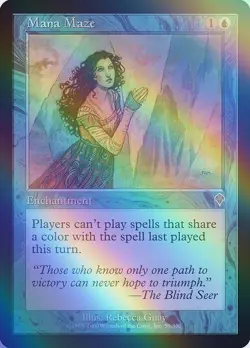 MTG Mana Maze FOIL English Invasion Blue Card - Image 1