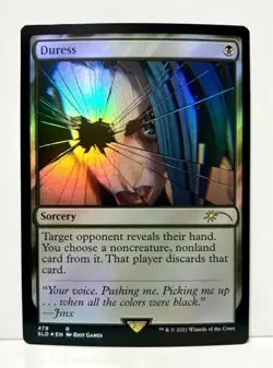 MTG Foil Forced Duress Secret Lair Arcane English Unused - Image 1