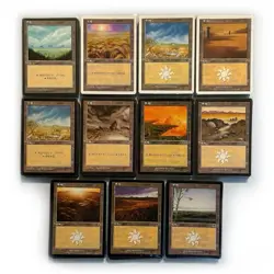 MTG Old Frame Japanese Basic Lands Set 4th to 7th Edition Classic and Recent Man - Image 1